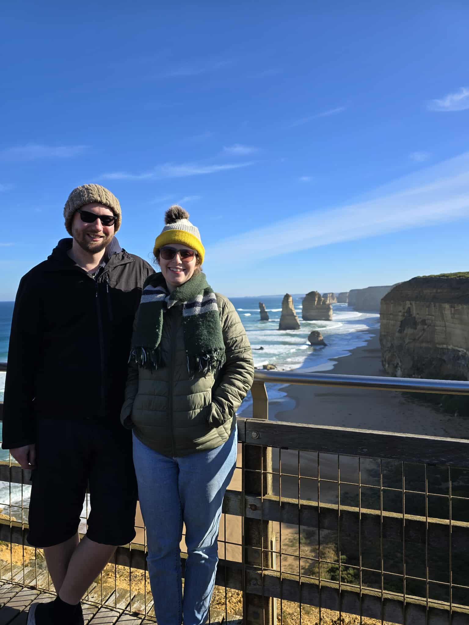 Katelyn and Geoff at the 12 Apostles in Victoria